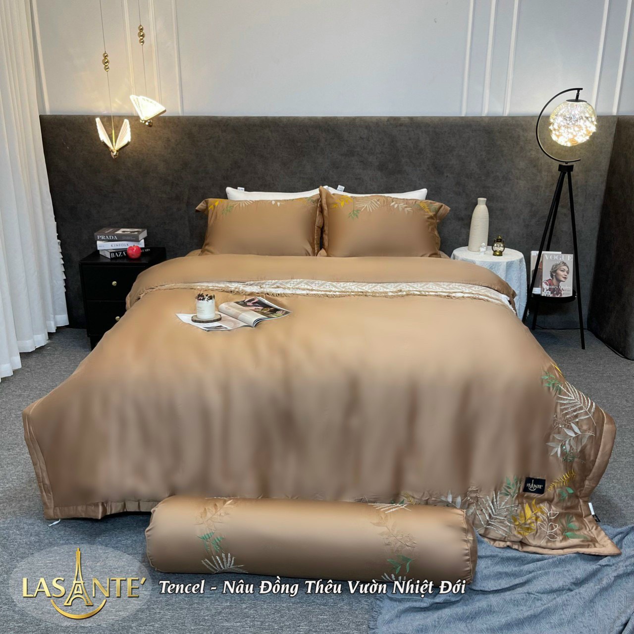 Nâu đồng thêu vườn nhiệt đới